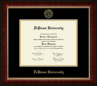 DePauw University diploma frame - Gold Embossed Diploma Frame in Murano