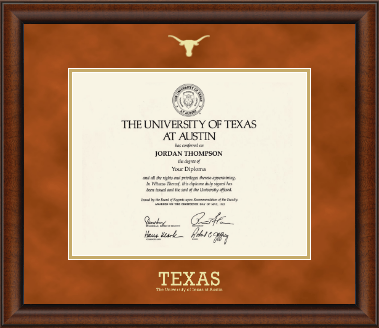 The University of Texas at Austin diploma frame - Gold Embossed Longhorn Diploma Frame in Austin