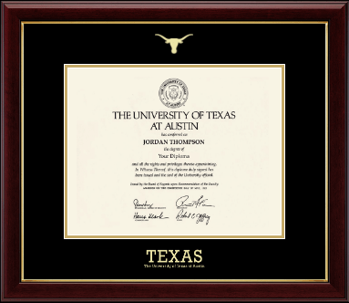 The University of Texas at Austin diploma frame - Gold Embossed Longhorn Diploma Frame in Gallery