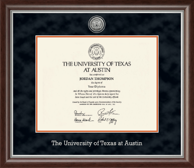 The University of Texas at Austin diploma frame - Silver Engraved Medallion Diploma Frame in Devonshire