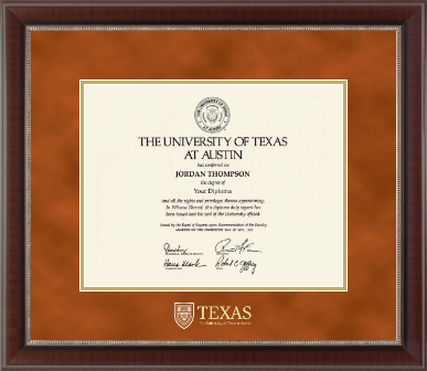 The University of Texas at Austin diploma frame - Shield Masterpiece Medallion Diploma Frame in Chateau
