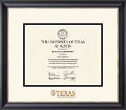 The University of Texas at Austin Dimensions Diploma Frame in Noir