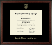 Loyola University Chicago Gold Embossed Diploma Frame in Studio