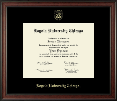 Loyola University Chicago diploma frame - Gold Embossed Diploma Frame in Studio