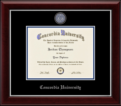 Concordia University Portland diploma frame - Masterpiece Medallion Diploma Frame in Gallery Silver
