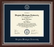 Virginia Wesleyan University Silver Embossed Diploma Frame in Devonshire