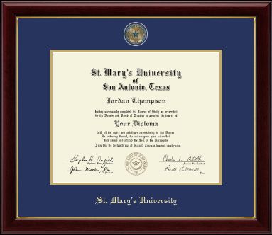 St. Mary's University diploma frame - Masterpiece Medallion Diploma Frame in Gallery