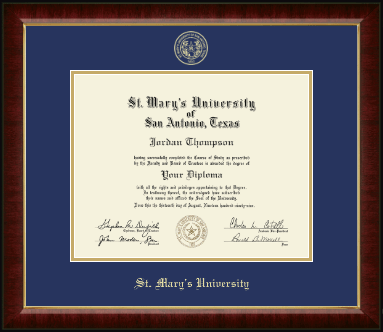 St. Mary's University diploma frame - Gold Embossed Diploma Frame in Murano
