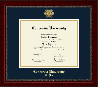 Concordia University Saint Paul Minnesota diploma frame - Gold Engraved Medallion Diploma Frame in Sutton