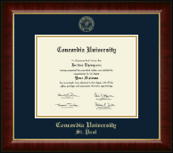 Concordia University Saint Paul Minnesota Gold Embossed Diploma Frame in Murano