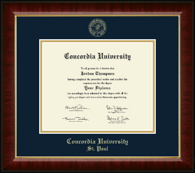Concordia University Saint Paul Minnesota diploma frame - Gold Embossed Diploma Frame in Murano