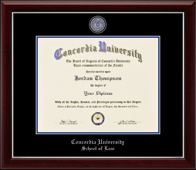 Concordia University Portland diploma frame - Masterpiece Medallion Diploma Frame in Gallery Silver