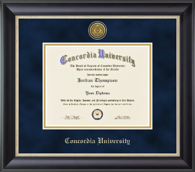 Concordia University Portland diploma frame - Gold Engraved Medallion Diploma Frame in Noir