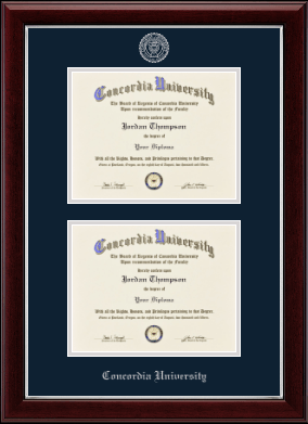 Concordia University Portland diploma frame - Double Diploma Frame in Gallery Silver