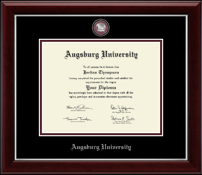 Augsburg University diploma frame - Masterpiece Medallion Diploma Frame in Gallery Silver