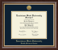 Louisiana State University School of Medicine diploma frame - Gold Engraved Medallion Diploma Frame in Hampshire