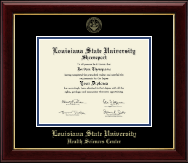 Louisiana State University School of Medicine diploma frame - Gold Embossed Diploma Frame in Gallery