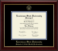 Louisiana State University School of Medicine diploma frame - Gold Embossed Diploma Frame in Gallery
