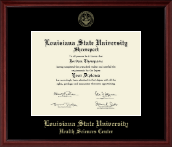 Louisiana State University School of Medicine diploma frame - Gold Embossed Diploma Frame in Camby