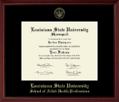 Louisiana State University School of Medicine diploma frame - Gold Embossed Diploma Frame in Camby