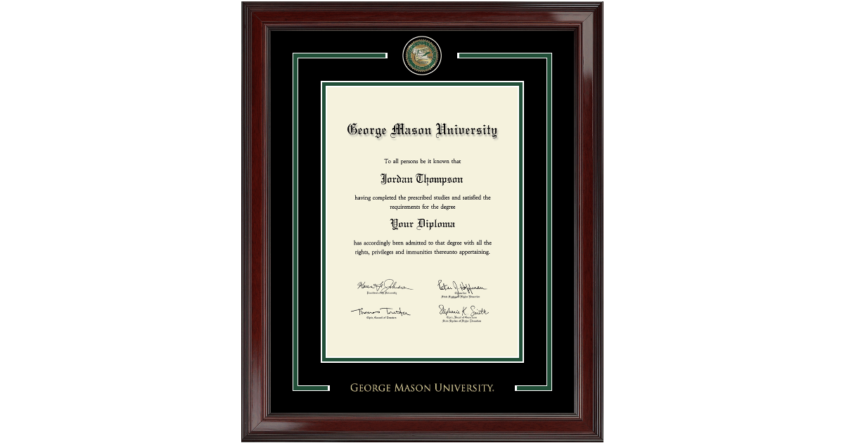 Showcase Edition Diploma Frame in Encore George Mason University - Item ...