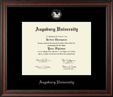 Augsburg University diploma frame - Silver Embossed Diploma Frame in Studio