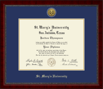 St. Mary's University diploma frame - Gold Engraved Medallion Diploma Frame in Sutton