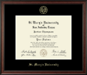 St. Mary's University diploma frame - Gold Embossed Diploma Frame in Studio