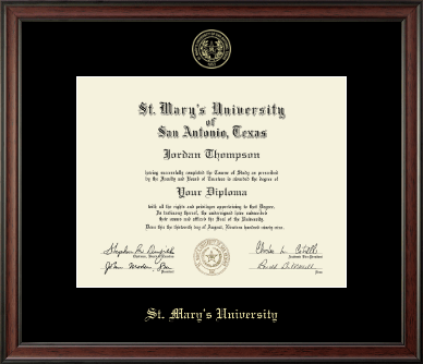 St. Mary's University diploma frame - Gold Embossed Diploma Frame in Studio