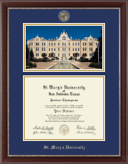 St. Mary's University diploma frame - Campus Scene Masterpiece Diploma Frame in Chateau
