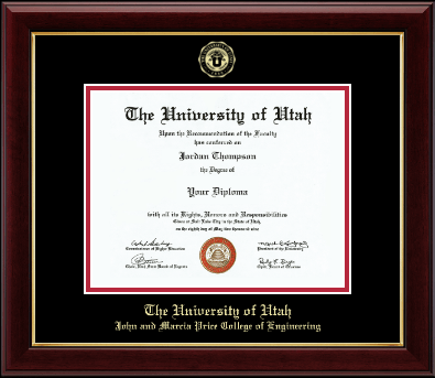 The University of Utah diploma frame - Gold Embossed Diploma Frame in Gallery