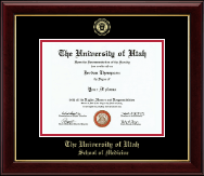 The University of Utah Gold Embossed Diploma Frame in Gallery