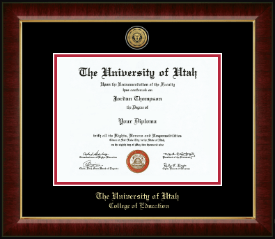 The University of Utah diploma frame - Gold Engraved Medallion Diploma Frame in Murano