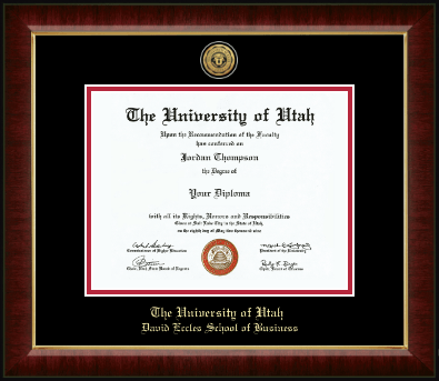 The University of Utah diploma frame - Gold Engraved Medallion Diploma Frame in Murano