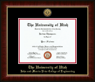 The University of Utah diploma frame - Gold Engraved Medallion Diploma Frame in Murano