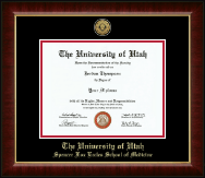 The University of Utah diploma frame - Gold Engraved Medallion Diploma Frame in Murano
