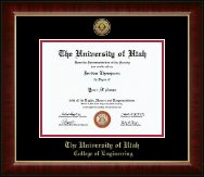 The University of Utah Gold Engraved Medallion Diploma Frame in Murano