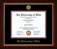 The University of Utah Gold Engraved Medallion Diploma Frame in Murano