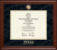 The University of Texas at Austin Masterpiece Medallion Diploma Frame in Prescott