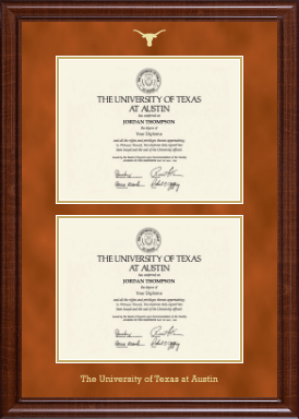 The University of Texas at Austin diploma frame - Double Diploma Frame in Prescott