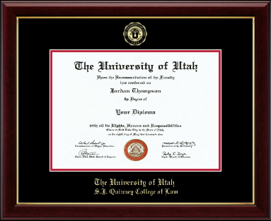 The University of Utah diploma frame - Gold Embossed Diploma Frame in Gallery