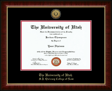 The University of Utah diploma frame - Gold Engraved Medallion Diploma Frame in Murano