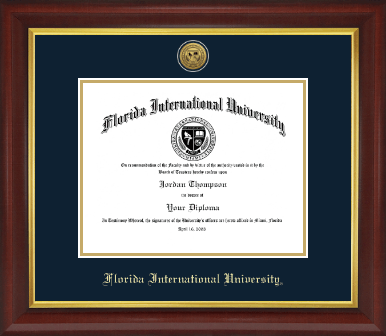 Florida International University diploma frame - Gold Engraved Medallion Diploma Frame in Redding