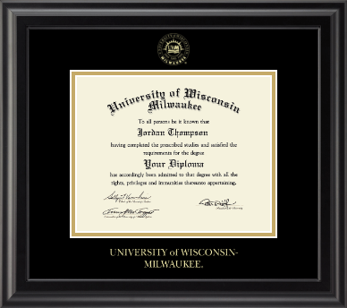 University of Wisconsin-Milwaukee diploma frame - Gold Embossed Diploma Frame in Midnight
