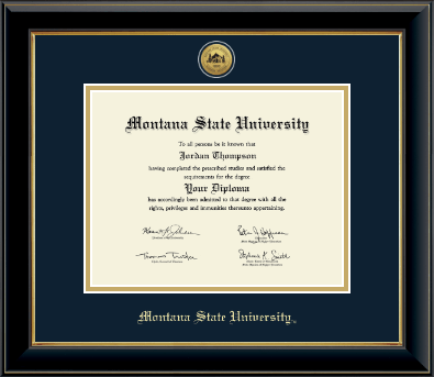 Montana State University Bozeman diploma frame - Gold Engraved Medallion Diploma Frame in Onyx Gold