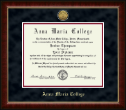 Anna Maria College Gold Engraved Medallion Diploma Frame in Murano