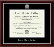 Anna Maria College diploma frame - Silver Engraved Medallion Diploma Frame in Gallery Silver
