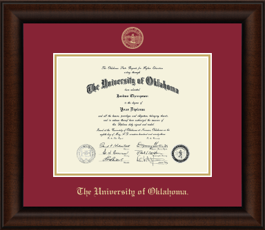 The University of Oklahoma diploma frame - Gold Embossed Diploma Frame in Lenox