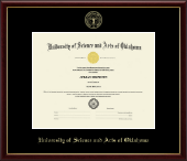 University of Science and Arts of Oklahoma Gold Embossed Diploma Frame in Galleria