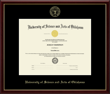 University of Science and Arts of Oklahoma diploma frame - Gold Embossed Diploma Frame in Galleria